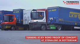 Live demonstratie Terberg RT-EV RoRo PoC trekker bij Stenaline Rotterdam